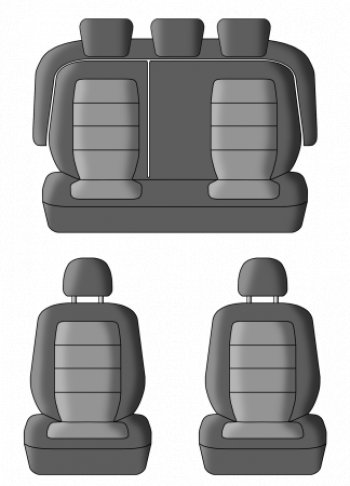 6 849 р. Чехлы сидений (жаккард, 60/40, раздельная задняя спинка арка, 3Г-образ. подголовника) Lord Autofashion Дублин Nissan Almera G15 седан (2012-2019) (Чёрный, Ёж синий)  с доставкой в г. Пермь. Увеличить фотографию 3