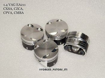 18 599 р. Поршни (VolksWagen 1,4tsi CXSA, CZCA, CPVA, CMBA EA211 под палец 19/47мм) СТИ Audi A3 8V1 хэтчбэк 3 дв. дорестайлинг (2012-2016) (диаметр 74.5 мм под серийные кольца 1,2/1,2/2,0 мм)  с доставкой в г. Пермь. Увеличить фотографию 2