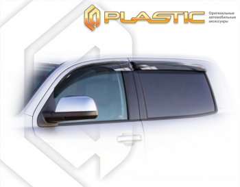 Дефлектора окон (Crew Max) CA-Plastic Toyota Tundra  XK50 (2007-2013) дорестайлинг, 1-ый рестайлинг (Classic полупрозрачный)