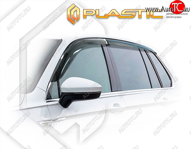 1 999 р. Ветровики дверей (на автомобилей без опции хром-пакет) CA-Plastic Volkswagen Tiguan Mk2 дорестайлинг (2016-2020) (Classic полупрозрачный, без хром. молдинга)  с доставкой в г. Пермь