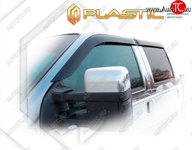 2 159 р. Ветровики дверей CA-Plastic  Ford F350  P473 PickUp CrewCab (2010-2016) (Classic полупрозрачный, Без хром. молдинга)  с доставкой в г. Пермь