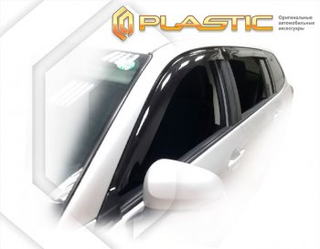 2 079 р. Дефлектора окон CA-Plastic Toyota Corolla Fielder E160 универсал 1-ый рестайлинг (2015-2017) (серия Classic полупрозрачный, Без хром. молдинга)  с доставкой в г. Пермь. Увеличить фотографию 2