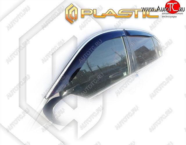 1 999 р. Ветровики дверей (Американская версия) CA-Plastic Honda Accord 8 CU седан дорестайлинг (2008-2011) (Classic полупрозрачный, Без хром. молдинга)  с доставкой в г. Пермь