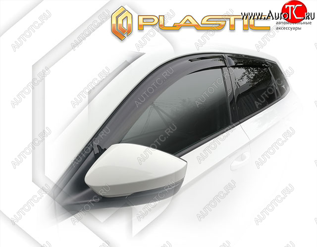 2 099 р. Ветровики дверей CA-Plastic Skoda Karoq NU7 дорестайлинг (2017-2021) (Classic полупрозрачный, Без хром. молдинга)  с доставкой в г. Пермь