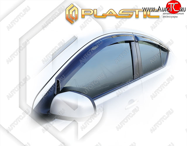 2 079 р. Дефлектора окон CA-Plastic  Nissan Latio  N17 (2014-2016) седан правый руль дорестайлинг (Classic полупрозрачный)  с доставкой в г. Пермь