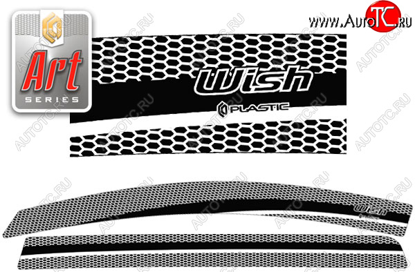 2 199 р. Ветровики дверей CA-Plastic Toyota Wish XE10 дорестайлинг (2003-2005) (Серия Art белая)  с доставкой в г. Пермь
