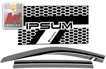 2 199 р. Ветровики дверей CA-Plastic  Toyota Ipsum  SXM10 (1998-2001) рестайлинг (Серия Art белая, без хром. молдинга, крепление скотч)  с доставкой в г. Пермь. Увеличить фотографию 2