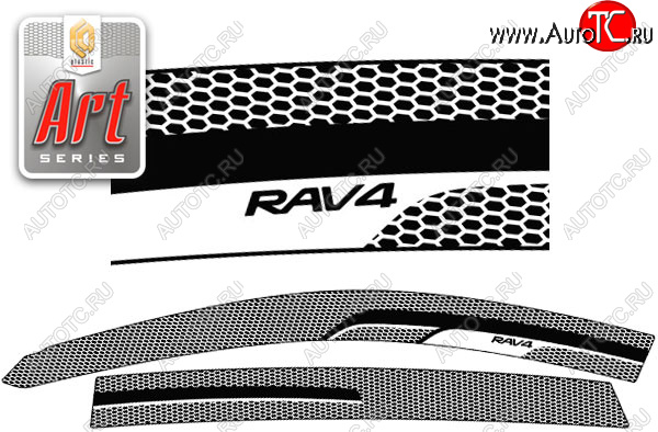 3 099 р. Ветровики дверей CA-Plastic Toyota RAV4 XA40 5 дв. дорестайлинг (2012-2015) (Серия Art белая, без хром. молдинга)  с доставкой в г. Пермь