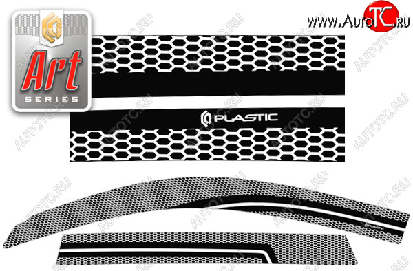 2 199 р. Ветровики дверей CA-Plastic  Toyota RAV4  XA30 (2010-2013) 5 дв. 2-ой рестайлинг (Серия Art черная, без хром. молдинга, крепление скотч)  с доставкой в г. Пермь
