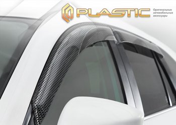 3 099 р. Ветровики дверей CA-Plsastic Toyota RAV4 XA40 5 дв. дорестайлинг (2012-2015) (Серия Art черная, без хром. молдинга)  с доставкой в г. Пермь. Увеличить фотографию 2
