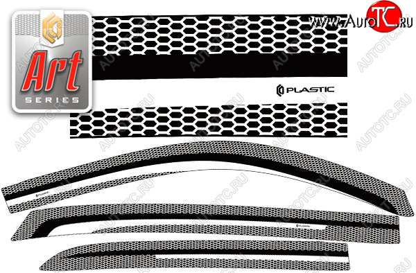 2 159 р. Ветровики дверей CA-Plastic  Toyota Spade  NP140 (2012-2020) хэтчбэк 5 дв. (Серия Art черная)  с доставкой в г. Пермь