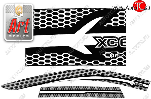 2 199 р. Ветровики дверей CA-Plastic  Volvo XC60 (2017-2022) (Серия Art черная, без хром. молдинга)  с доставкой в г. Пермь