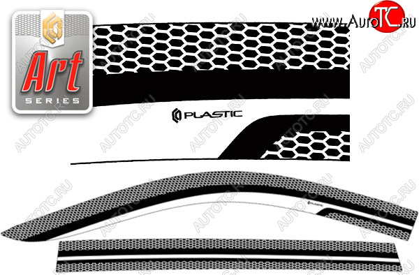 2 299 р. Дефлектора окон CA-Plastic Toyota Corolla Fielder E160 универсал 1-ый рестайлинг (2015-2017) (Серия Art черная, без хром. молдинга)  с доставкой в г. Пермь