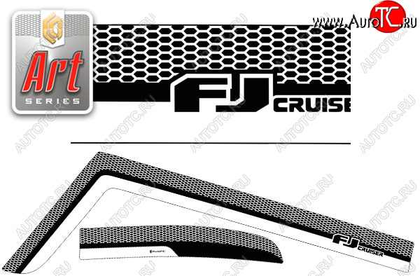 2 299 р. Ветровики дверей CA-Plsastic  Toyota FJ-Cruiser (2006-2018) (Серия Art черная)  с доставкой в г. Пермь