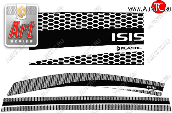 2 299 р. Дефлектора окон CA-Plastic  Toyota Isis  XM10 (2009-2017) 2-ой рестайлинг (Серия Art черная, без хром. молдинга)  с доставкой в г. Пермь