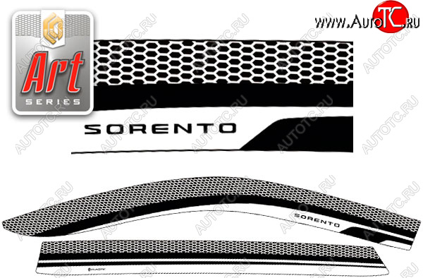 2 199 р. Дефлектора окон (рынок РФ) CA-Plastic  KIA Sorento  MQ4 (2020-2022) (Серия Art черная, без хром. молдинга)  с доставкой в г. Пермь