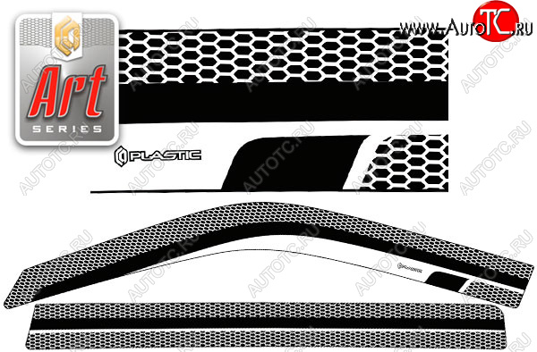 2 199 р. Ветровики дверей CA-Plastic Toyota Succeed дорестайлинг (2002-2014) (Серия Art графит, без хром. молдинга, крепление скотч)  с доставкой в г. Пермь