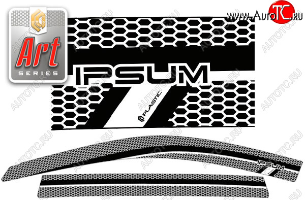 2 199 р. Ветровики дверей CA-Plastic  Toyota Ipsum  SXM10 (1998-2001) рестайлинг (Серия Art графит, без хром. молдинга, крепление скотч)  с доставкой в г. Пермь