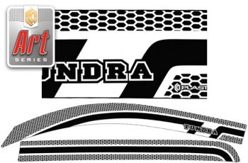 Ветровики дверей (CrewMax) Toyota Tundra  XK50 (2007-2013) дорестайлинг, 1-ый рестайлинг (Серия Art графит)