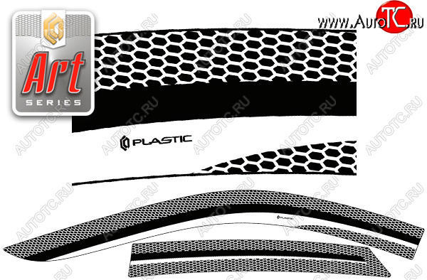 2 159 р. Дефлектора окон CA-Plastic  Лада Гранта FL  2191 (2018-2025) лифтбэк рестайлинг (Серия Art графит, без хром. молдинга)  с доставкой в г. Пермь
