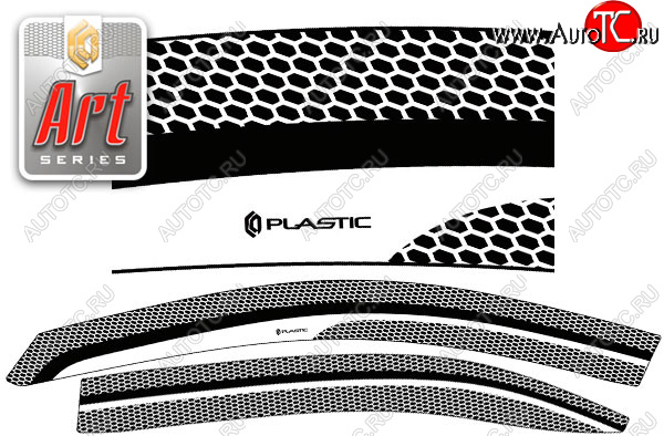 2 199 р. Ветровики дверей CA-Plastic  Volkswagen Polo  Mk6 (2020-2022) лифтбек (Серия Art графит)  с доставкой в г. Пермь