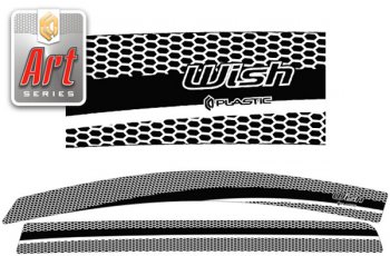 Ветровики дверей CA-Plastic Toyota Wish  XE10 (2003-2005) дорестайлинг (Серия Art серебро)