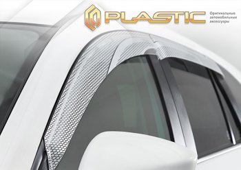 3 099 р. Ветровики дверей CA-Plsastic Toyota RAV4 XA40 5 дв. дорестайлинг (2012-2015) (Серия Art серебро, без хром. молдинга)  с доставкой в г. Пермь. Увеличить фотографию 2