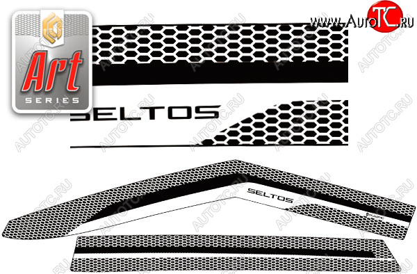 1 999 р. Ветровики дверей CA-Plastic  KIA Seltos (2019-2025) (Серия Art серебро)  с доставкой в г. Пермь