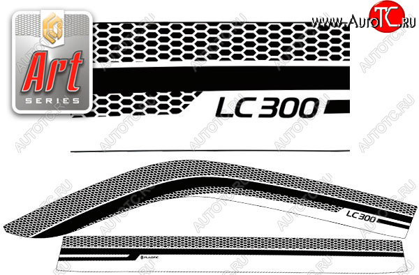 2 299 р. Дефлектора окон CA-Plastic  Toyota Land Cruiser  J300 (2021-2025) дорестайлинг (Серия Art серебро, Без хром. молдинга , Крепление только на скотч )  с доставкой в г. Пермь