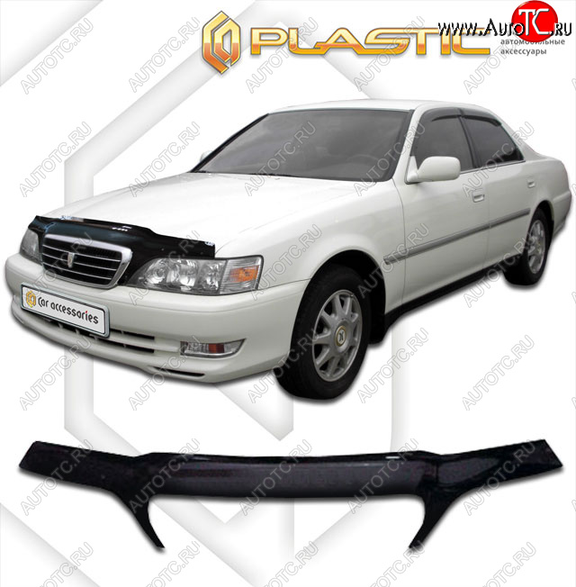 2 399 р. Дефлектор капота (exclusive) CA-Plastic  Toyota Cresta  X100 (1998-2001) рестайлинг (Classic чёрный, Без надписи)  с доставкой в г. Пермь