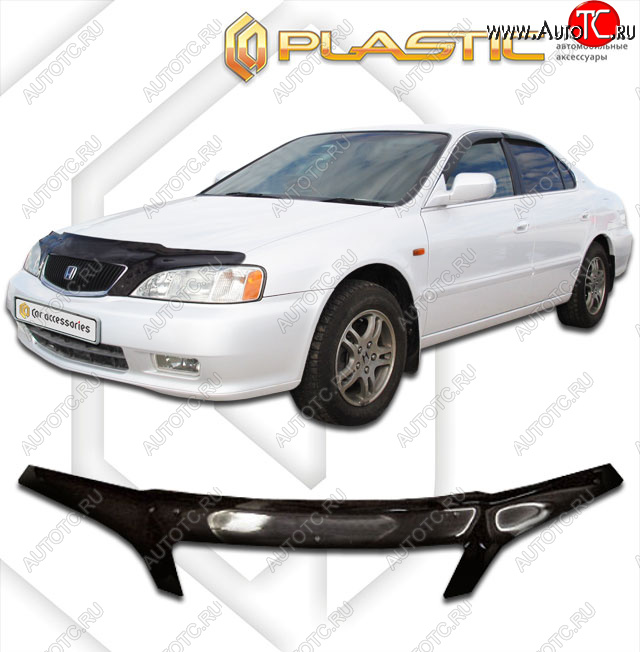 2 399 р. Дефлектор капота (exclusive) CA-Plastic  Honda Saber  2 (1998-2001) дорестайлинг (Classic чёрный, Без надписи)  с доставкой в г. Пермь