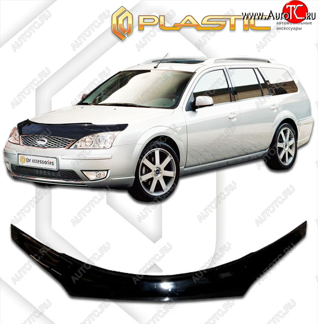 2 199 р. Дефлектор капота (exclusive) CA-Plastic  Ford Mondeo (2000-2007) Mk3,BWY дорестайлинг, универсал, Mk3,BWY рестайлинг, универсал (Classic чёрный, Без надписи)  с доставкой в г. Пермь