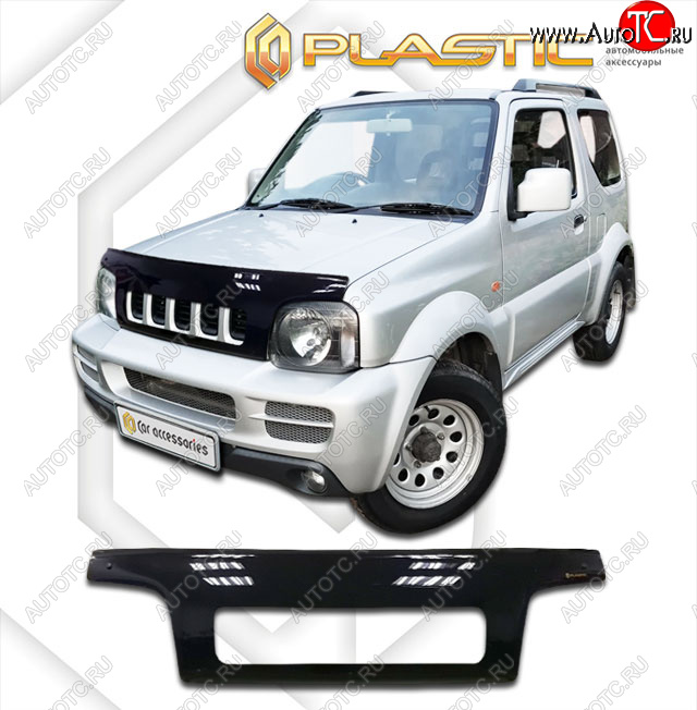 2 399 р. Дефлектор капота (exclusive) CA-Plastic  Suzuki Jimny  JB23/JB43 (1998-2012) дорестайлинг, 1-ый рестайлинг (Classic чёрный, Без надписи)  с доставкой в г. Пермь