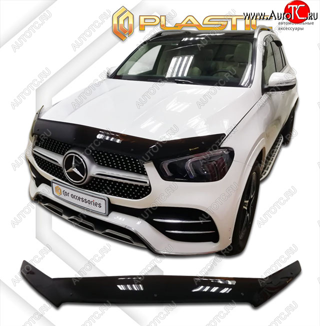 2 899 р. Дефлектор капота (exclusive) CA-Plastic  Mercedes-Benz GLE class  W167 (2018-2025) (Classic чёрный, Без надписи)  с доставкой в г. Пермь