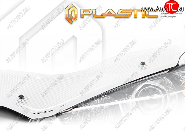 3 599 р. Дефлектор капота CA-Plastic Exclusive KIA Rio 2 JB дорестайлинг седан (2005-2009) (Шелкография белая)  с доставкой в г. Пермь