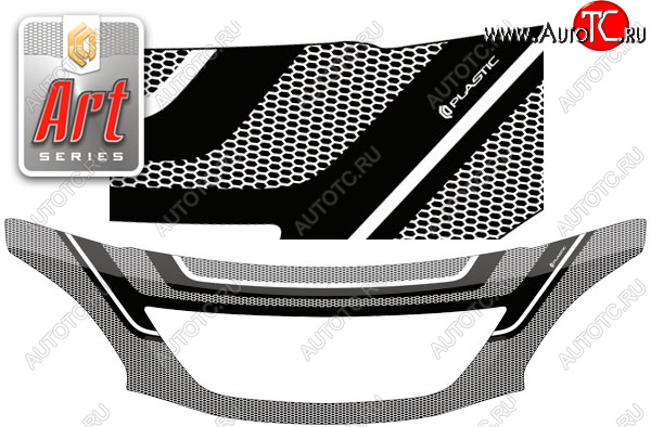 3 199 р. Дефлектор капота CA-Plastic  Toyota Harrier  XU30 (2003-2013) (Art белая)  с доставкой в г. Пермь