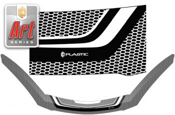 Дефлектор капота (exclusive) CA-Plastic Mazda Demio  3 DE (2007-2014) дорестайлинг, рестайлинг (Art белая)