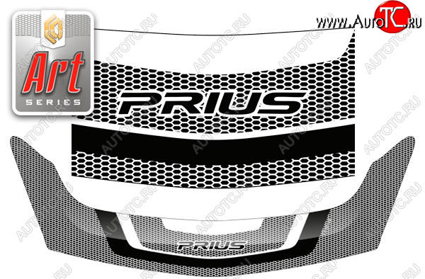 2 879 р. Дефлектор капота (левый руль) CA-Plastic  Toyota Prius  XW20 (2003-2011) дорестайлинг, рестайлинг (серия Art графит)  с доставкой в г. Пермь