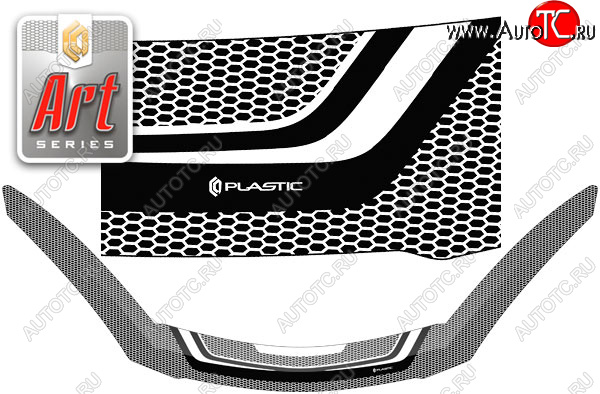 2 479 р. Дефлектор капота (exclusive) CA-Plastiс  Mazda Demio  3 DE (2007-2014) дорестайлинг, рестайлинг (Art графит)  с доставкой в г. Пермь