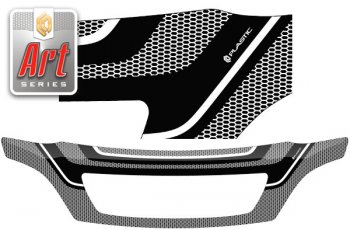 Дефлектор капота CA-Plastic Toyota Harrier  XU10 (1997-2003) дорестайлинг, рестайлинг (Art серебро)