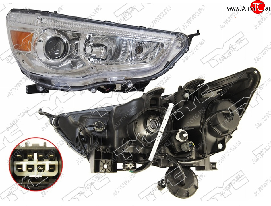 13 249 р. Правая фара (галоген, с электрокорректором) TYC Mitsubishi ASX дорестайлинг (2010-2012)  с доставкой в г. Пермь