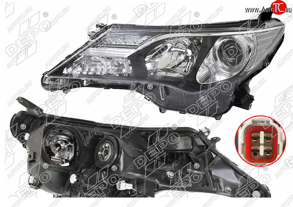 28 999 р. Левая фара (галоген, LED, с электрокорректором, Евросвет) DEPO Toyota RAV4 XA40 5 дв. дорестайлинг (2012-2015)  с доставкой в г. Пермь