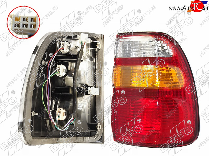 4 549 р. Правый фонарь задний DEPO Toyota Land Cruiser 100 1-ый рестайлинг (2002-2005)  с доставкой в г. Пермь