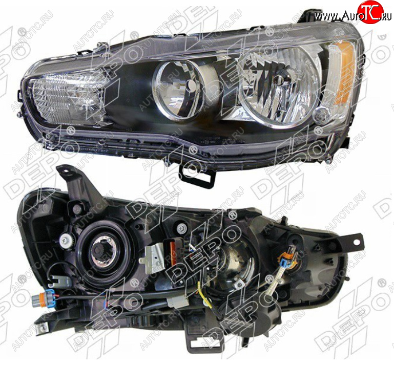 9 949 р. Левая фара (под электрокорректор, Евросвет) DEPO Mitsubishi Lancer 10 CY седан рестайлинг (2011-2017)  с доставкой в г. Пермь