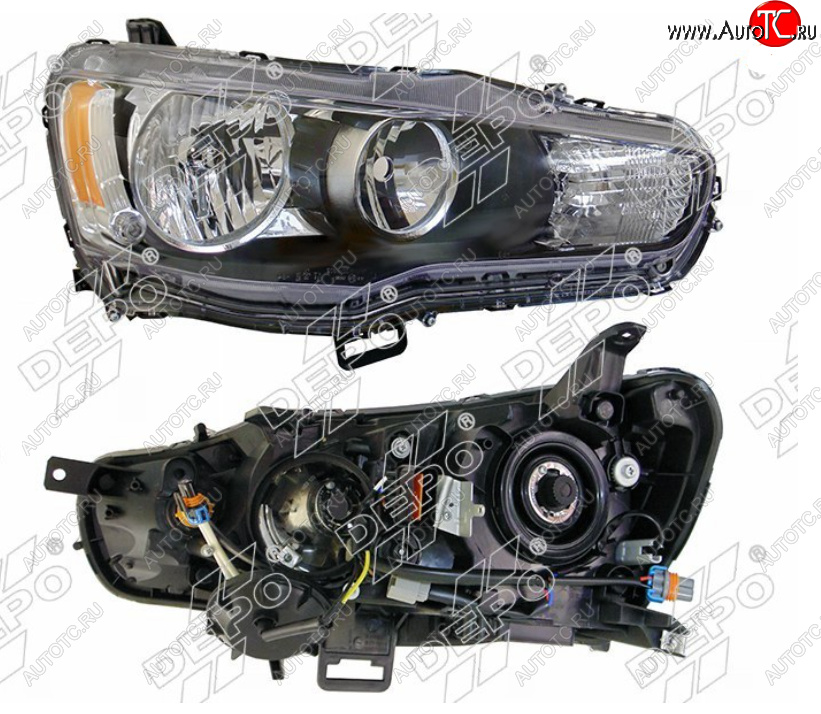9 949 р. Правая фара (под электрокорректор, Евросвет) DEPO Mitsubishi Lancer 10 CY седан дорестайлинг (2007-2010)  с доставкой в г. Пермь