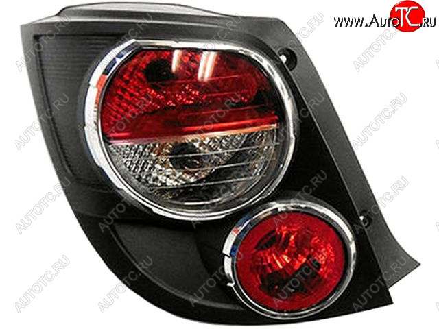 3 889 р. Левый фонарь задний (с хром ободком) DEPO  Chevrolet Aveo  T300 (2011-2015) хэтчбек  с доставкой в г. Пермь