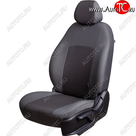 6 349 р. Чехлы сидений Lord Autofashion Дублин (жаккард, 60/40, раздельная задняя спинка, 2П+2Г-образ. подголовника) Лада Приора 2172 хэтчбек дорестайлинг (2008-2014) (Серый, стежок серый)  с доставкой в г. Пермь