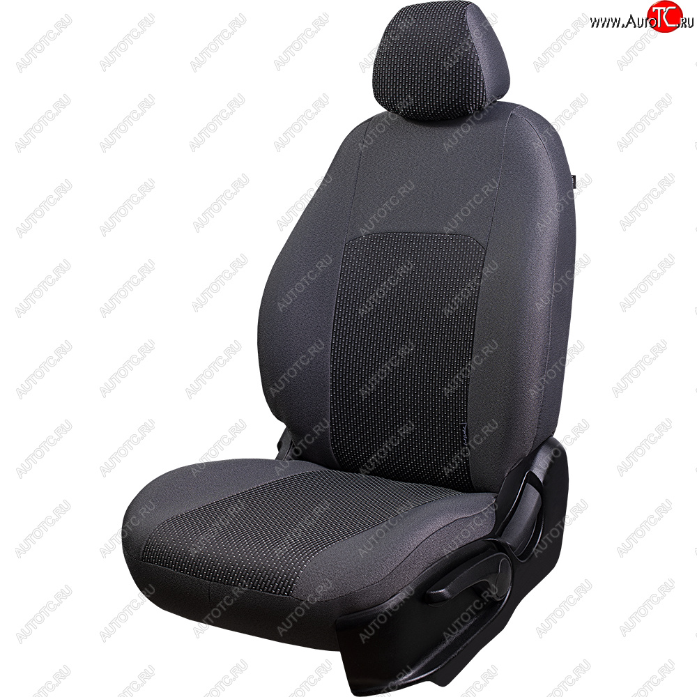 3 899 р. Чехлы сидений Lord Autofashion Дублин (жаккард, 2 места, с подголовниками) Лада Ларгус дорестайлинг R90 (2012-2021) (Серый, Сеул серый)  с доставкой в г. Пермь