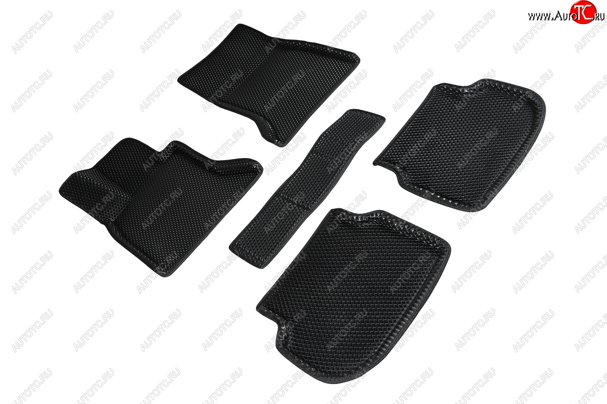 5 699 р. Коврики в салон EVA (3D, ромб, чёрные) Seintex BMW 5 серия F10 седан дорестайлинг (2009-2013)  с доставкой в г. Пермь