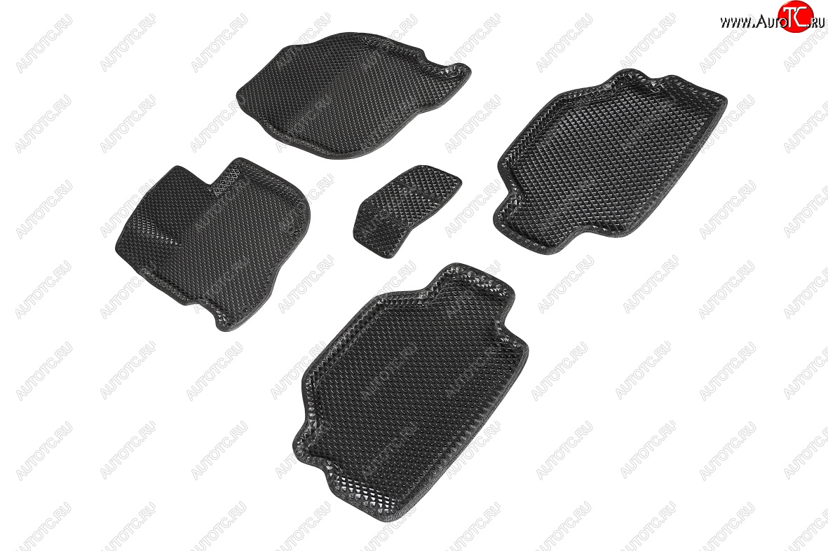 5 999 р. Коврики в салон EVA (3D, ромб, чёрные) Seintex Mitsubishi Pajero Sport PB дорестайлинг (2008-2013)  с доставкой в г. Пермь
